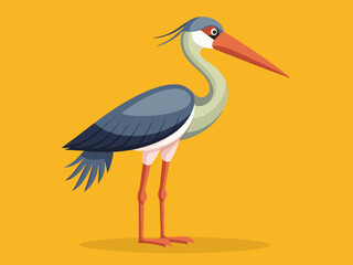 Illustration vectorielle de cigogne marabout.