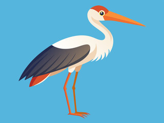 Illustration vectorielle de cigogne marabout.