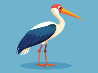 Illustration vectorielle de cigogne marabout.
