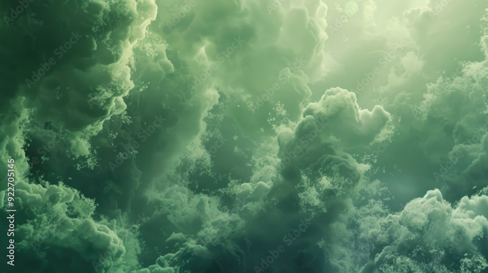Poster A plane soaring through a cloudy atmosphere, ideal for use in travel or adventure concepts