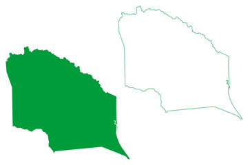 Alcobaca municipality (Bahia state, Municipalities of Brazil, Federative Republic of Brazil) map vector illustration, scribble sketch Alcobaça map