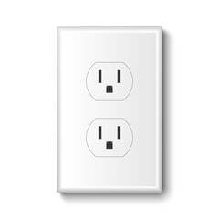 Socket power type electric plug switch, vector illustration