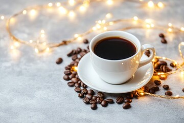 Cup of black coffee with saucer and scattered beans-gigapixel-hq-scale-6_00x