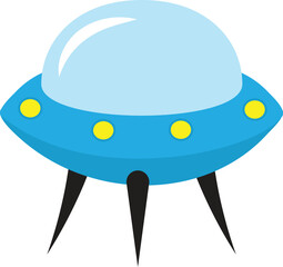 UFO Spaceship Cartoon Illustration