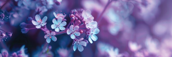 Coriander Flower Small Blossom in White, Lavender, and Deep Purple Tones