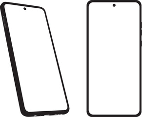 Graphic illustration cell phone different positions