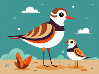 Oiseau Phalarope Turnstone Fond d’écran sans couture mignon