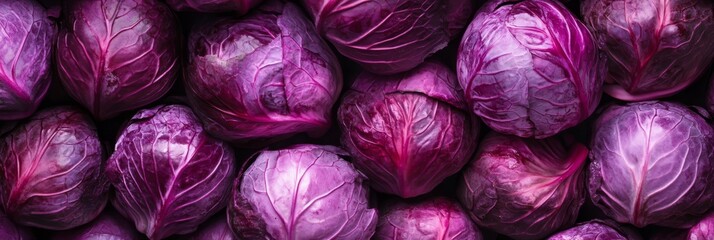 Obraz premium A stunning and beautiful display of vibrant purple cabbage showcasing its rich color and unique texture