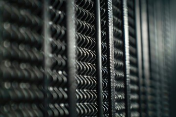 A close-up shot of multiple metal bars stacked together