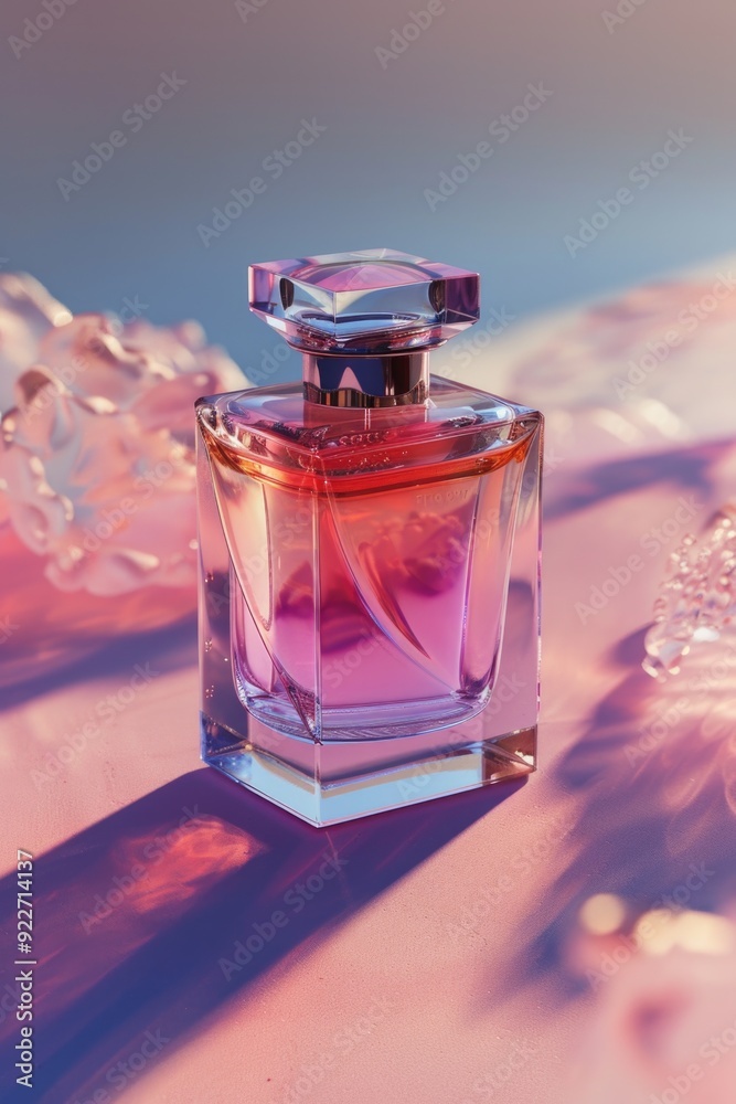 Poster a bottle of perfume sits on a table, ready for use