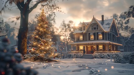 Christmas Eve at a Snowy Home