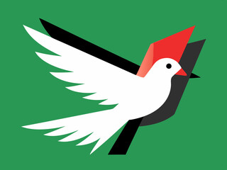 Colombe avec la couleur du drapeau de la Palestine