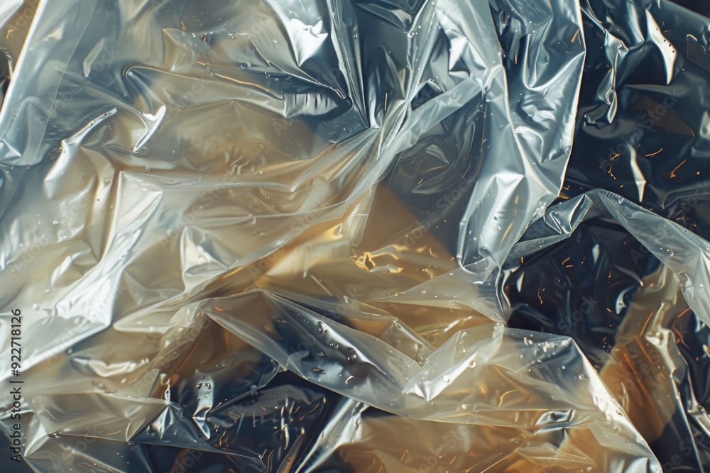 Poster a close-up view of a sheet of tin foil, suitable for use in food or packaging-related contexts