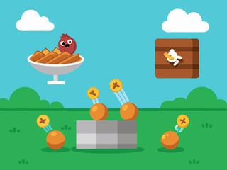 Ensemble de cuisses de poulet mangées, animation de jeu de séquence, étapes animées de manger des pilons frits