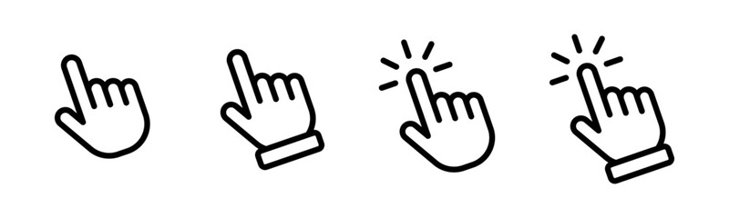 Obraz premium Hand cursor icon set