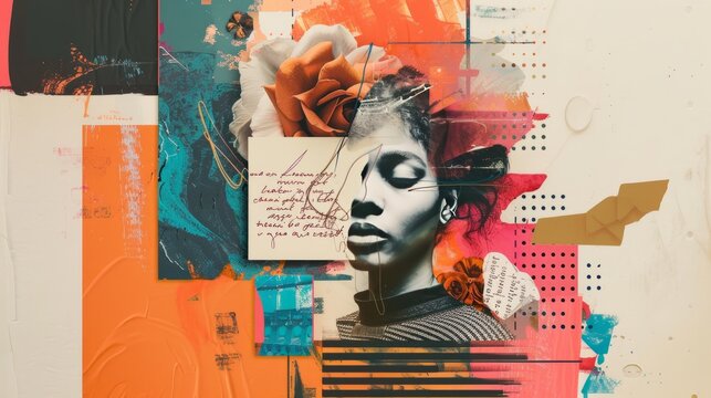 Creative scrapbooking layout with layered elements, stickers, and handwritten notes, showcasing artistic personalization