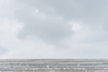 stone staircase and cloudy sky, nature background, copy space