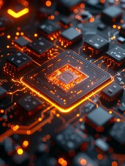 Fototapeta premium AI. Circuit board. Technology background. Central Computer Processors CPU concept. Motherboard digital chip. Tech science background. Integrated communication processor