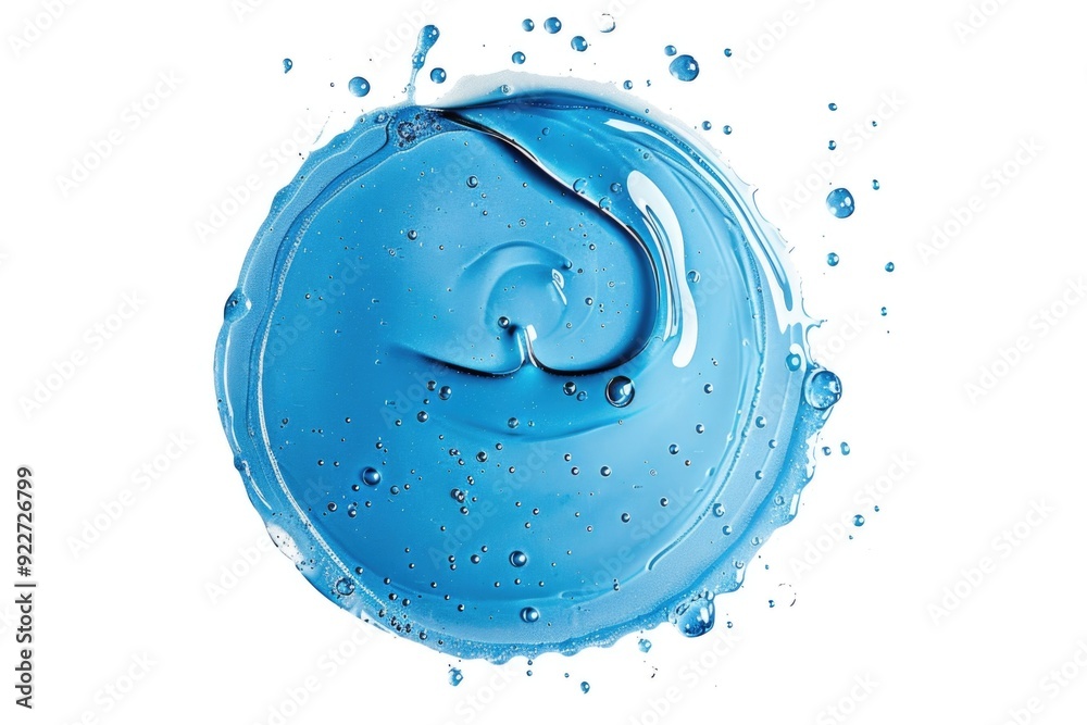 Poster Close-up shot of a blue object with water in the background