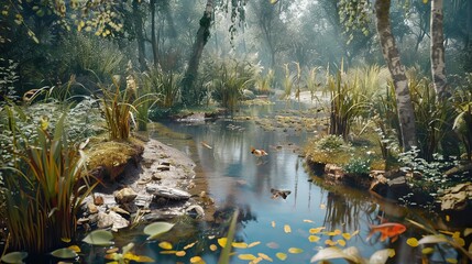 Educational display on pollution's effects on wildlife and ecosystems, showing the urgency of ecological conservation