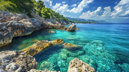 Stunning coastline with turquoise waters