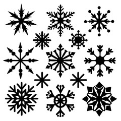 Christmas snow shapes and frosted cool icon art vector