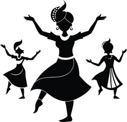 Women Dancing Outline Silhouette Graphics Collection