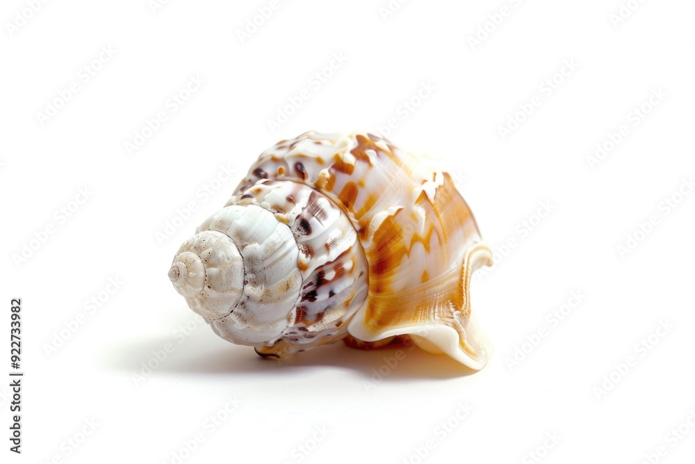 Aufkleber A close-up view of a shell on a white surface, perfect for use in design or photography projects