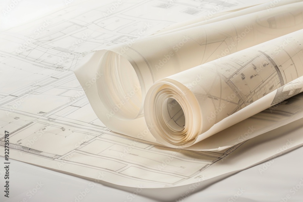 Aufkleber a roll of paper sits atop a table with a simple, everyday setting
