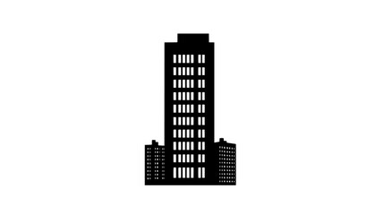City skyscraper with a narrow footprint and multiple layers of office windows, vector illustration art