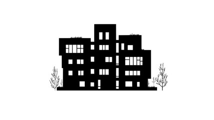 Modular blocks arranged in staggered patterns to form an adaptable, multi-story building, vector illustration art
