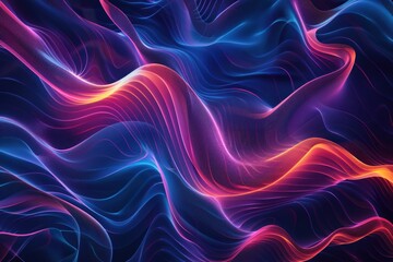 Fototapeta premium A vibrant and dynamic background featuring wavy patterns and linear details