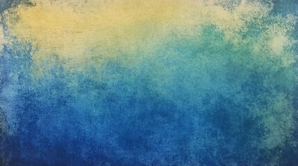 Obraz premium Grunge-style background with a gradient blend of yellow and blue, creating a textured and distressed abstract design.
