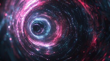 Obraz premium Illustration of a wormhole connected by black holes, cosmic tunnel, theoretical physics