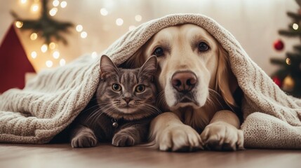Cozy Companions Under a Blanket