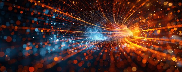 Illuminating Path to Business Triumph - Abstract Digital Art of Service Performance and Success