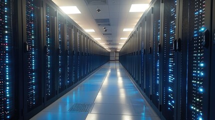 Obraz premium Servers backup in data center. Innovative Data Backup Solutions. Generative AI.