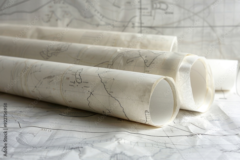 Poster a collection of paper rolls sitting on a table, ready for use