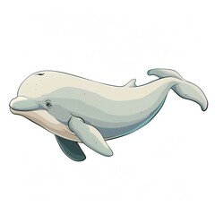 Beluga Whale Water animal cartoon isolated whitebackground