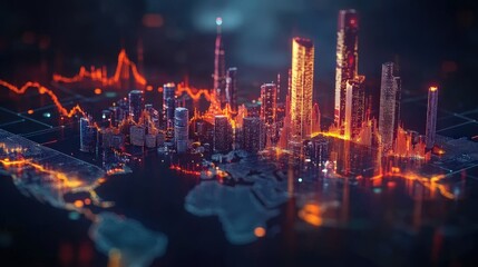 Obraz premium Digital representation of a country's economic performance and growth.