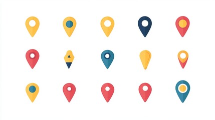 Colorful Location Pins Set
