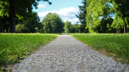 Obraz premium Serene Pathway Through Lush Greenery
