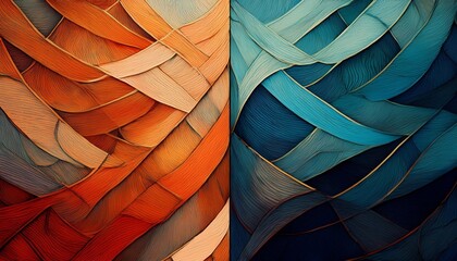 Fototapeta premium Two or more different textures interwoven together, almost like parallel realities overlapping