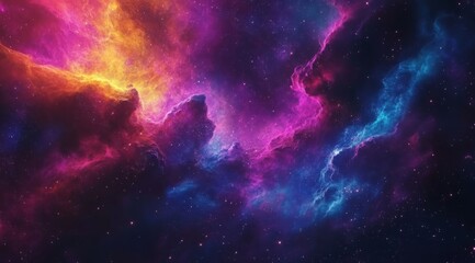 Fototapeta premium A truly breathtaking view showcasing a colorful cosmic nebula with vivid, vibrant hues and deep starry depths