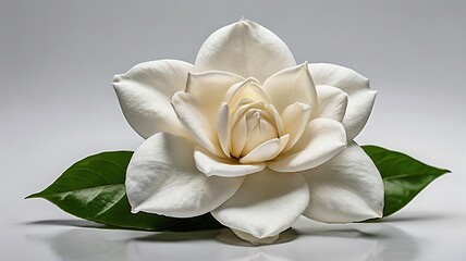 White Gardenia Bloom Against A White Backdrop