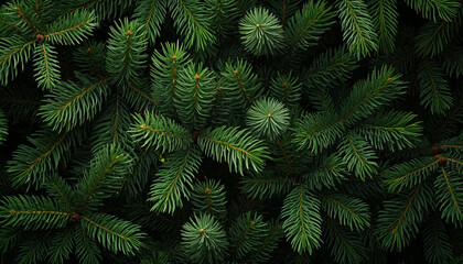 Green spruce branch , everygreen  pine , Christmas tree background