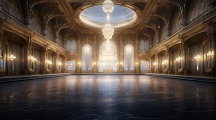 Hyper-Realistic CGI of a Grand Ballroom with Elegant Lighting