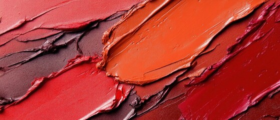 Close-up of Lipstick Swatch with Multiple Colors