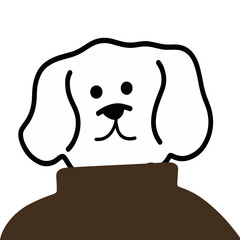 Adorable Dog Character in Turtleneck Vector | Cute Minimalist Design