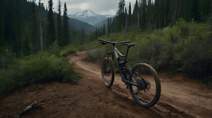 Fototapeta premium mountain bike in the forest